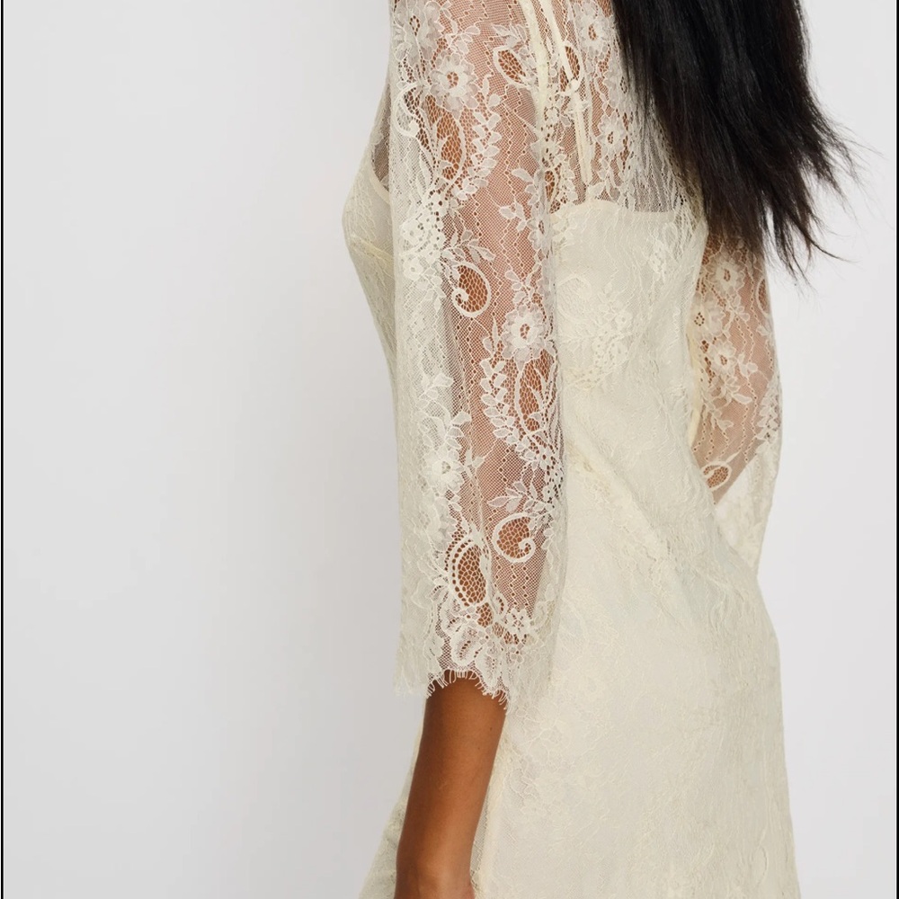 Reformation AnneMarie Two Piece Dress- Cream - Picture 3 of 5